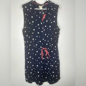 Levis Women's Sleeveless Button front Dress Medium M Red White And Blue USA